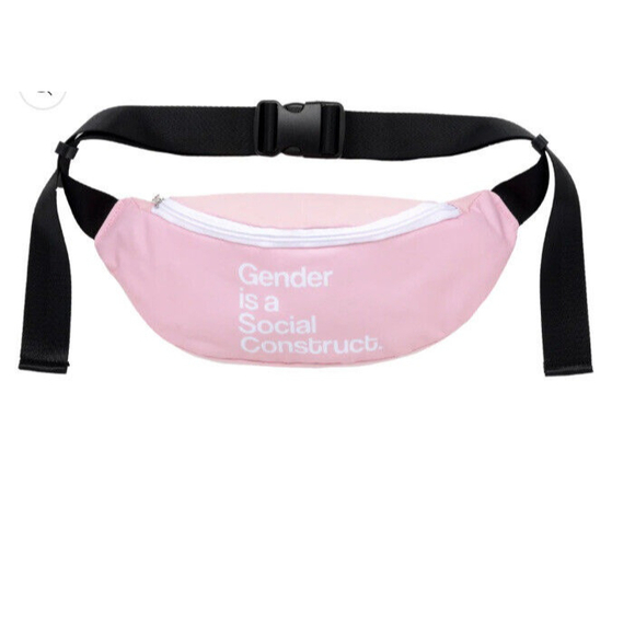 The Phluid Pink Gender is a Social Construct Fanny Pack Unisex - Picture 1 of 4